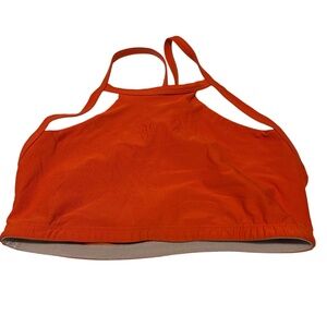 Women’s Lucy Geometric Strap Sports Bra in Orange Sz Lg